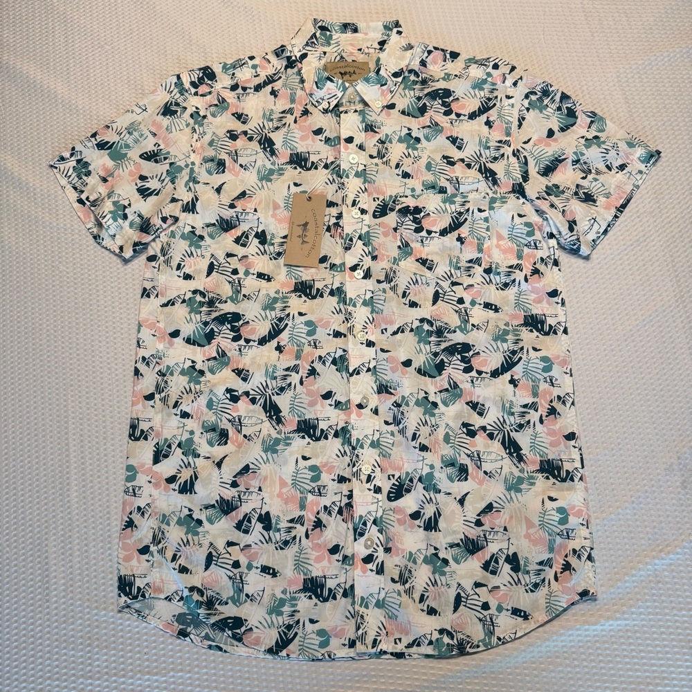 Tropical Leaf Print Men's Casual Shirt